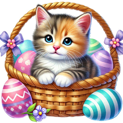 Easter Cat - Full Round Drill Diamond Painting 40*40CM