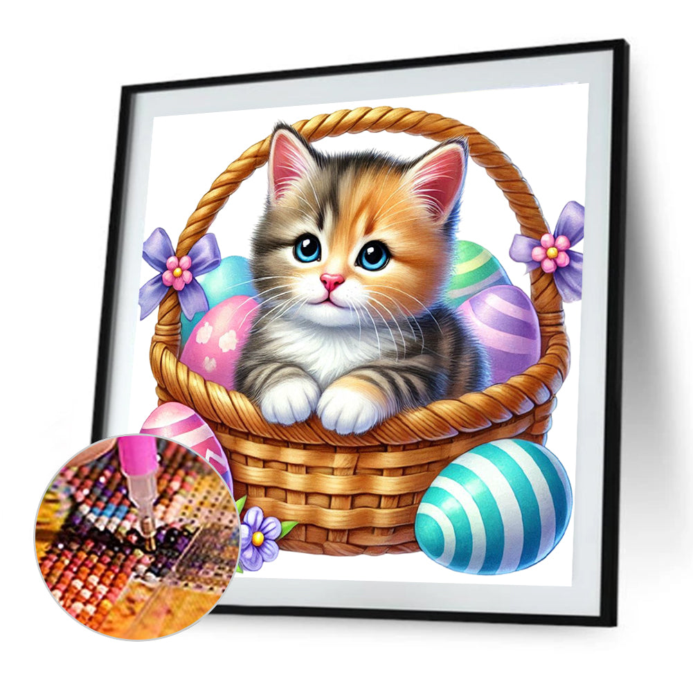 Easter Cat - Full Round Drill Diamond Painting 40*40CM