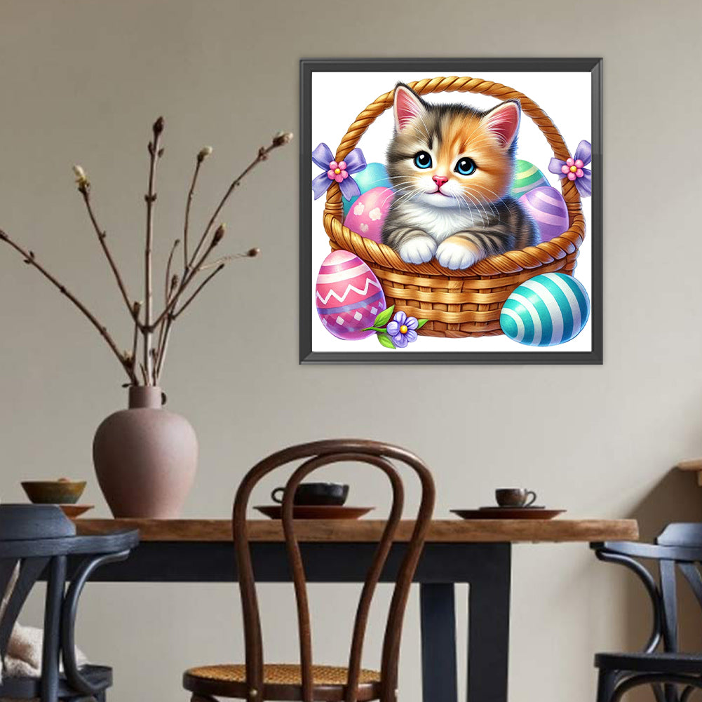 Easter Cat - Full Round Drill Diamond Painting 40*40CM