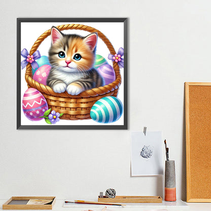 Easter Cat - Full Round Drill Diamond Painting 40*40CM