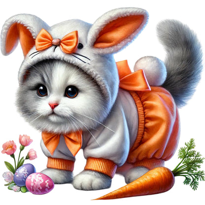 Cat And Carrot - Full Round Drill Diamond Painting 40*40CM