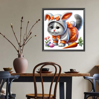 Cat And Carrot - Full Round Drill Diamond Painting 40*40CM