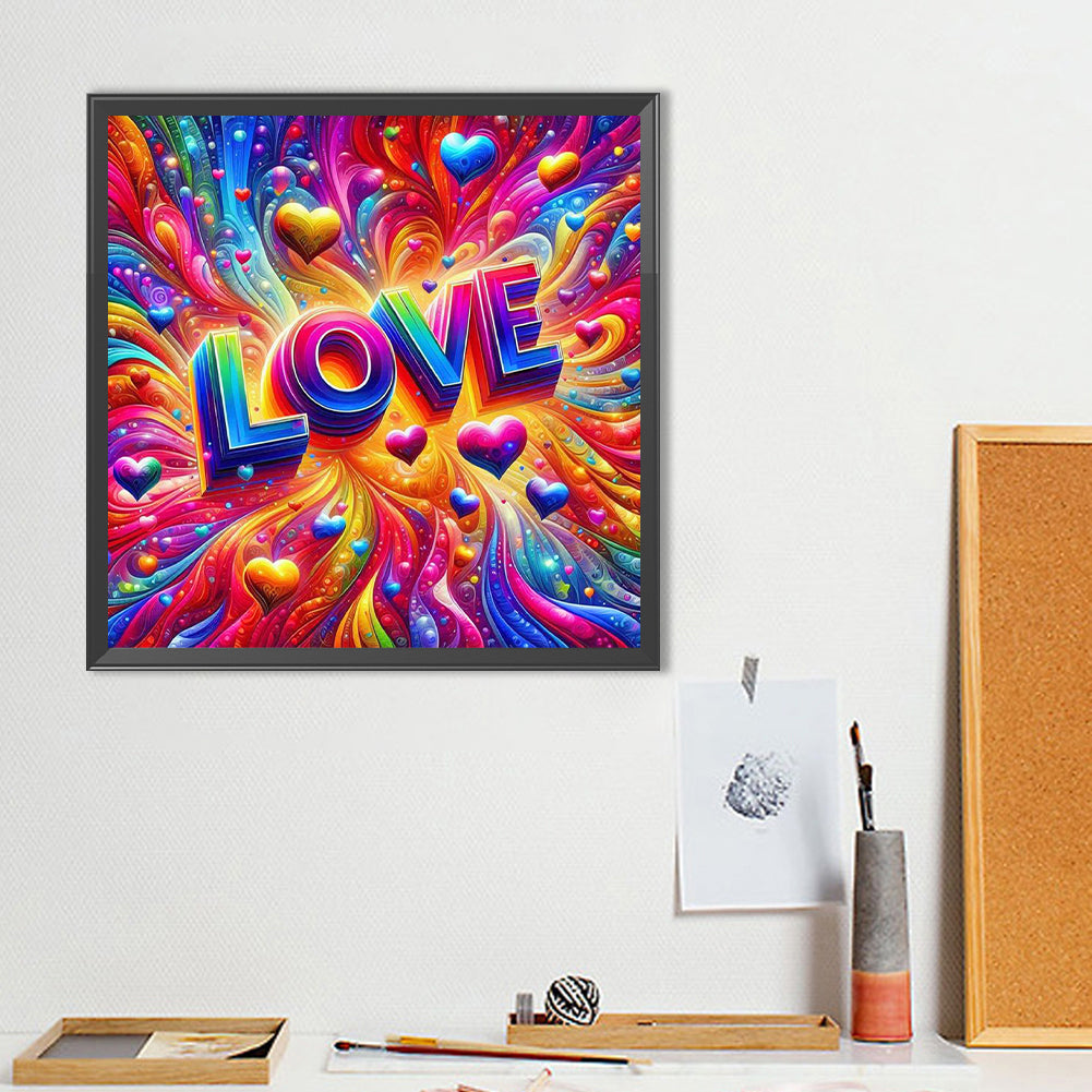 Colorful Love - Full Round Drill Diamond Painting 40*40CM