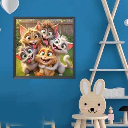 Funny Cat - Full Round Drill Diamond Painting 40*40CM