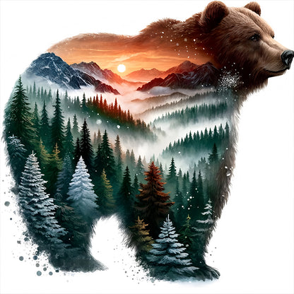 Forest Bear - Full Round Drill Diamond Painting 30*30CM