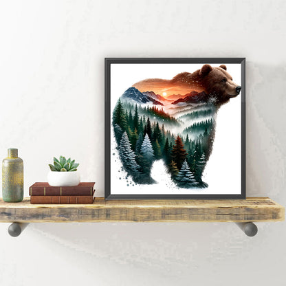 Forest Bear - Full Round Drill Diamond Painting 30*30CM