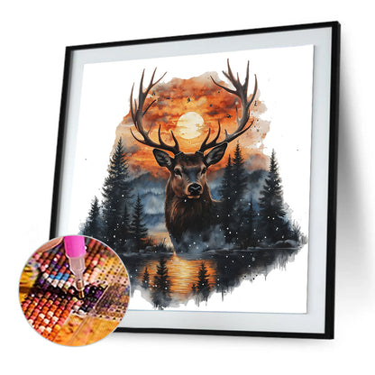 Forest Deer - Full Round Drill Diamond Painting 30*30CM
