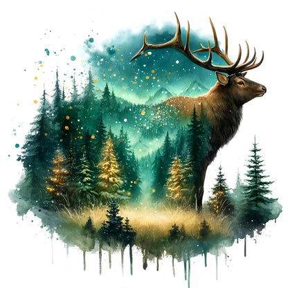 Forest Deer - Full Round Drill Diamond Painting 30*30CM