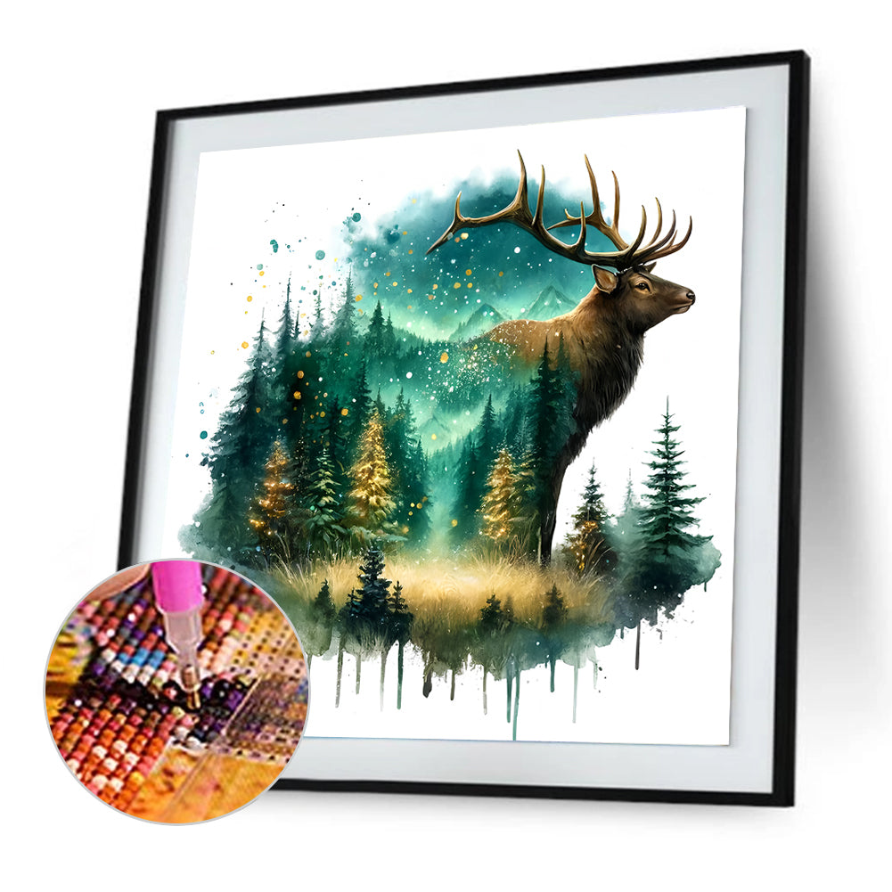 Forest Deer - Full Round Drill Diamond Painting 30*30CM