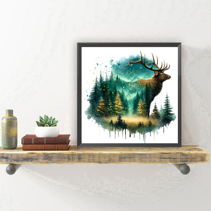 Forest Deer - Full Round Drill Diamond Painting 30*30CM