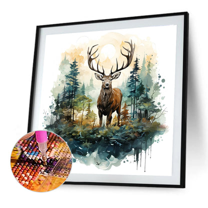 Forest Deer - Full Round Drill Diamond Painting 30*30CM