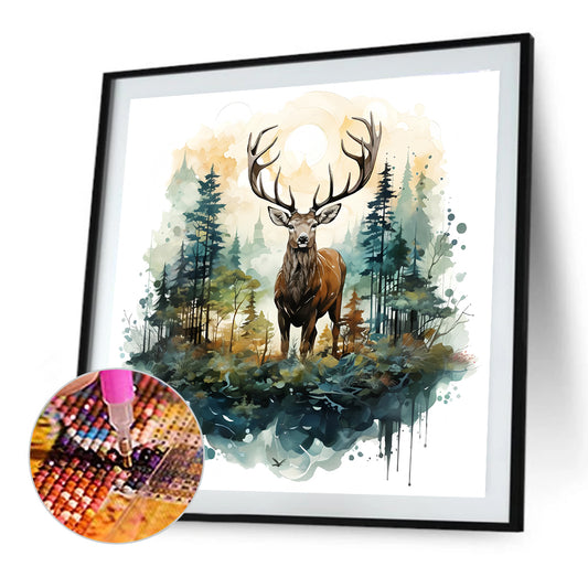 Forest Deer - Full Round Drill Diamond Painting 30*30CM