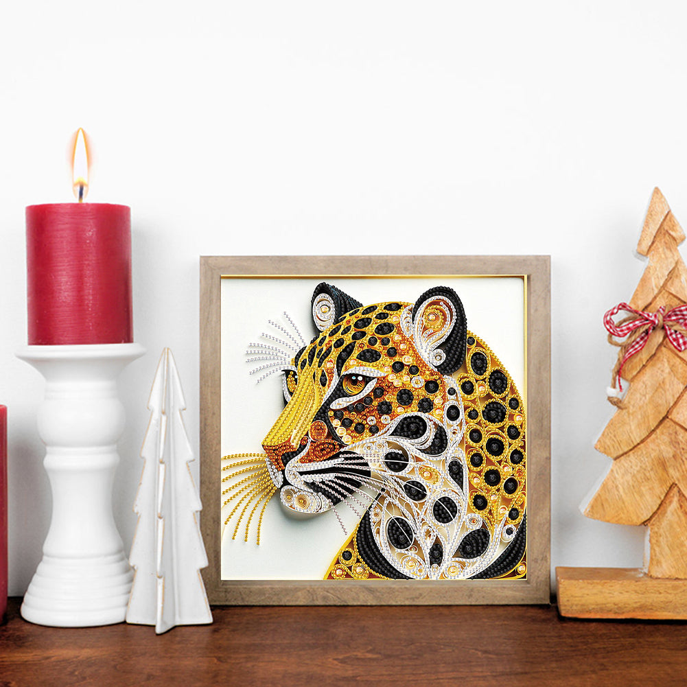 Paper Quilling Leopards - Special Shaped Drill Diamond Painting 30*30CM