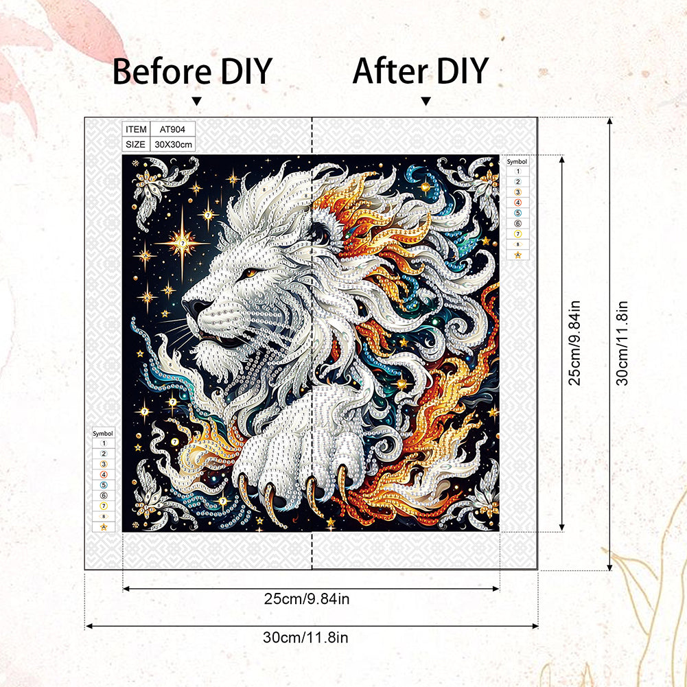 Paper Quilling Lions - Special Shaped Drill Diamond Painting 30*30CM