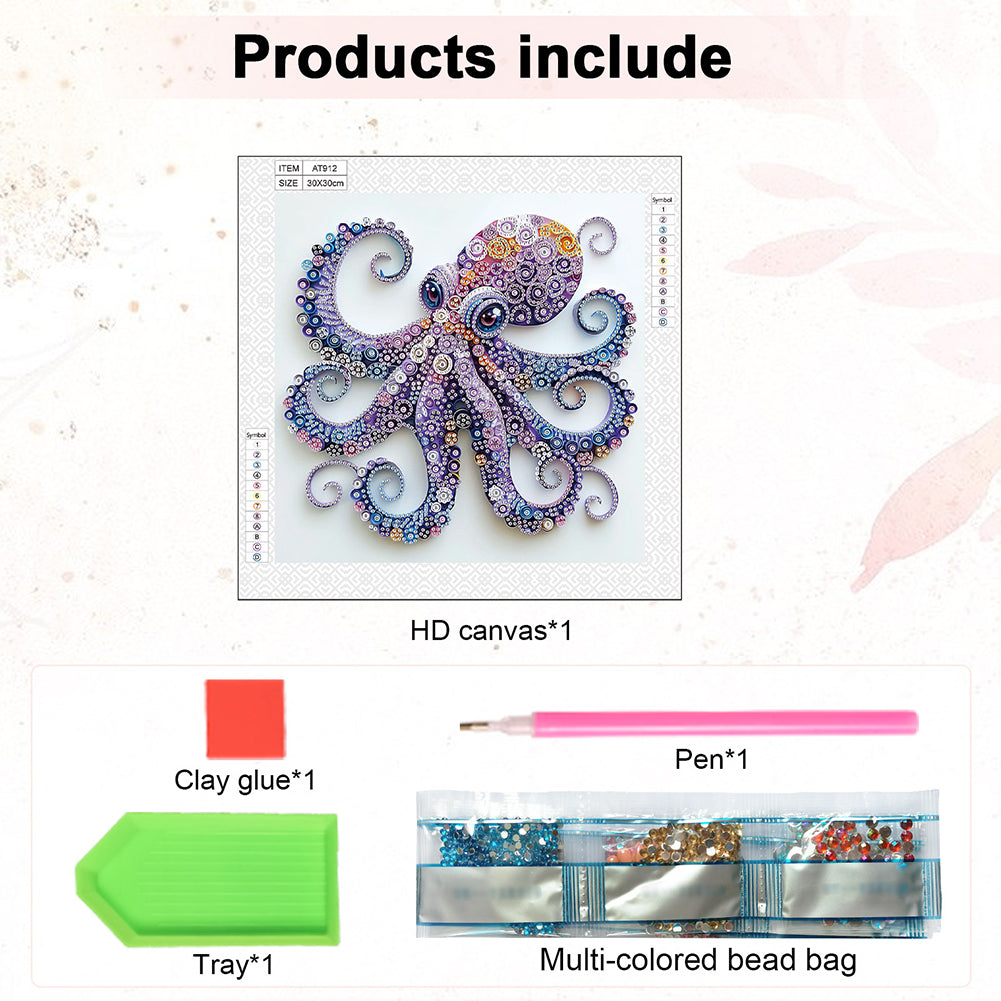 Paper Quilling Octopuses - Special Shaped Drill Diamond Painting 30*30CM