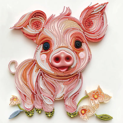 Paper Quilling Piglets - Special Shaped Drill Diamond Painting 30*30CM