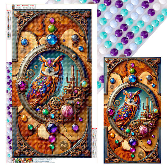 Owl - Full Round Drill Diamond Painting 40*70CM