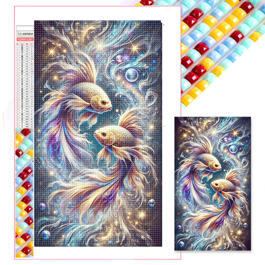 Pisces Playing With Pearls - Full Square Drill Diamond Painting 40*70CM