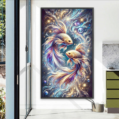 Pisces Playing With Pearls - Full Square Drill Diamond Painting 40*70CM