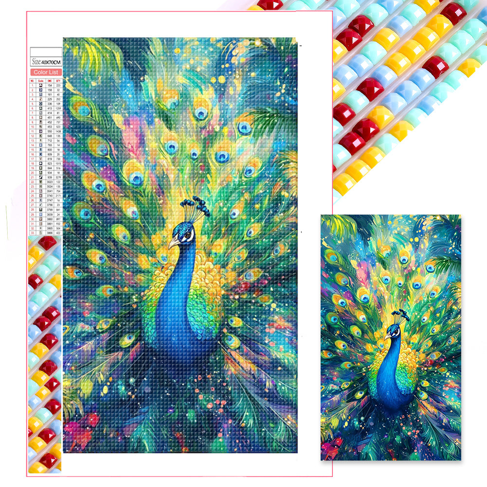 Starlight Peacocks - Full Square Drill Diamond Painting 40*70CM