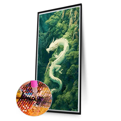 Dragons In Green Mountains - Full Square Drill Diamond Painting 40*70CM