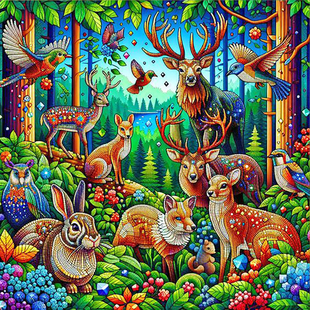 Shining Animals - Full Round Drill Diamond Painting 40*40CM
