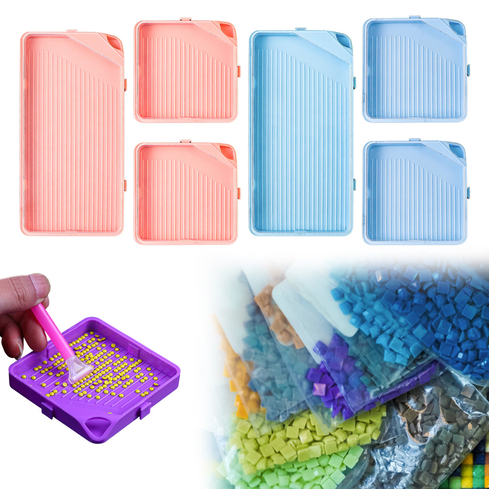 6 Pcs Diamond Art Trays Plastic Rhinestone Tray Organizer Diamond Painting Trays