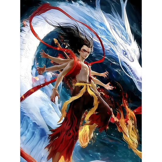 Nezha - Full Round Drill Diamond Painting 30*40CM