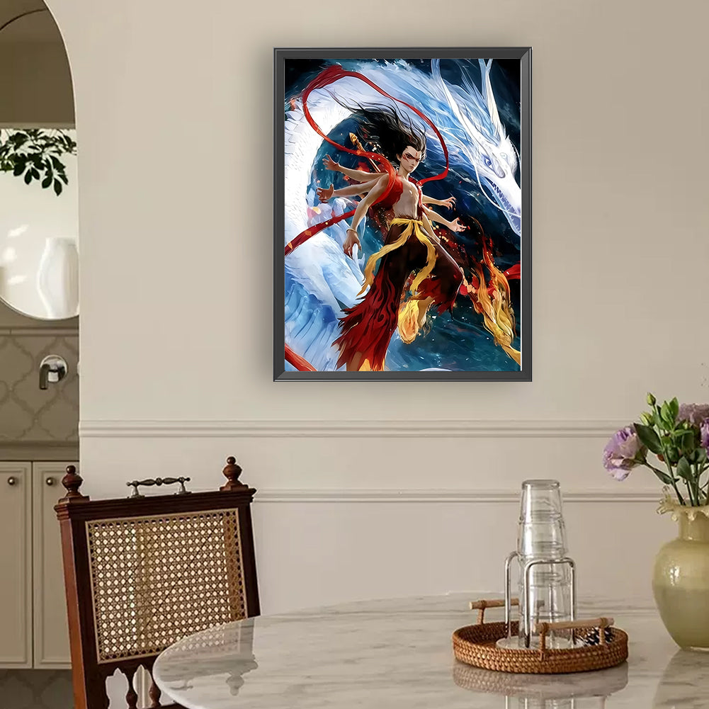 Nezha - Full Round Drill Diamond Painting 30*40CM