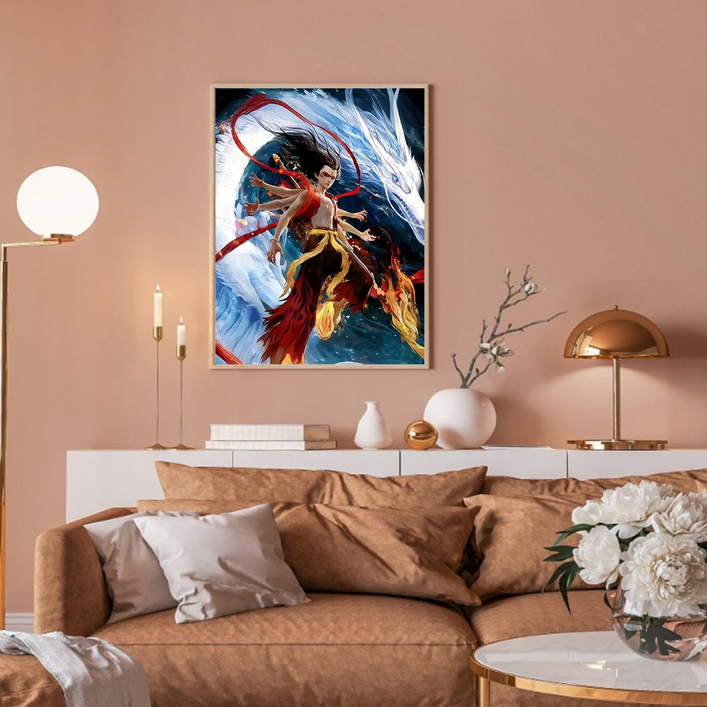Nezha - Full Round Drill Diamond Painting 30*40CM
