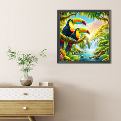 Toucans In Summer Rainforests - Full Round Drill Diamond Painting 30*30CM