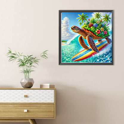 Summer Surfing Turtles - Full Round Drill Diamond Painting 30*30CM
