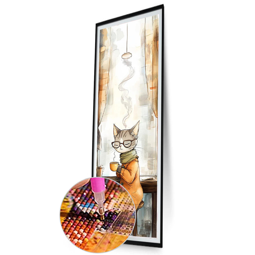 Coffee Cats - Full Round Drill Diamond Painting 30*90CM