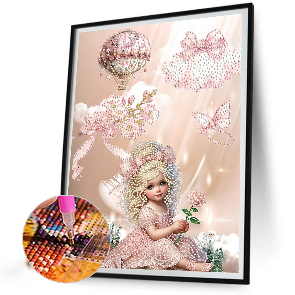 Girl In The Flower Bush - Special Shaped Drill Diamond Painting 30*40CM