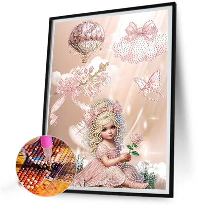 Girl In The Flower Bush - Special Shaped Drill Diamond Painting 30*40CM