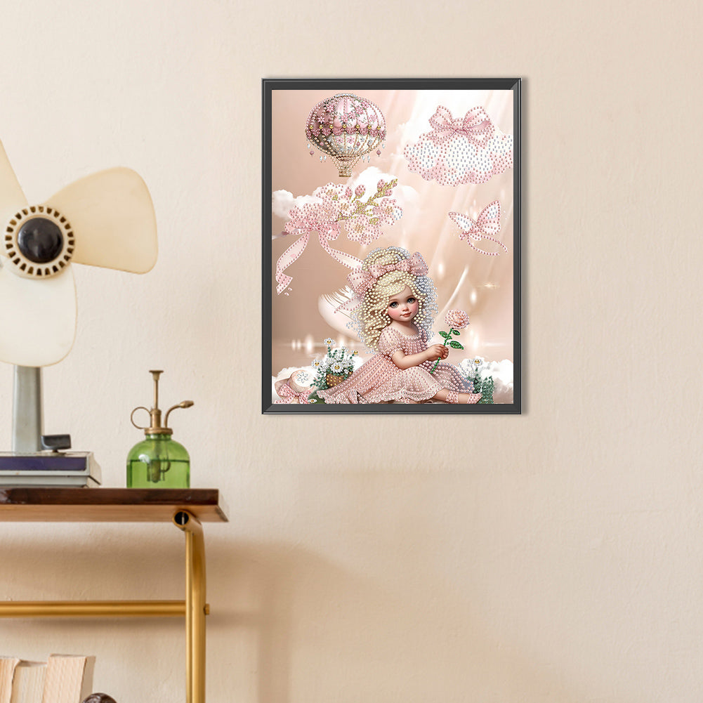 Girl In The Flower Bush - Special Shaped Drill Diamond Painting 30*40CM