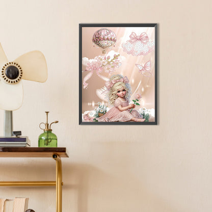 Girl In The Flower Bush - Special Shaped Drill Diamond Painting 30*40CM