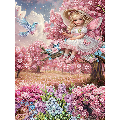 Girl In The Flower Bush - Special Shaped Drill Diamond Painting 30*40CM
