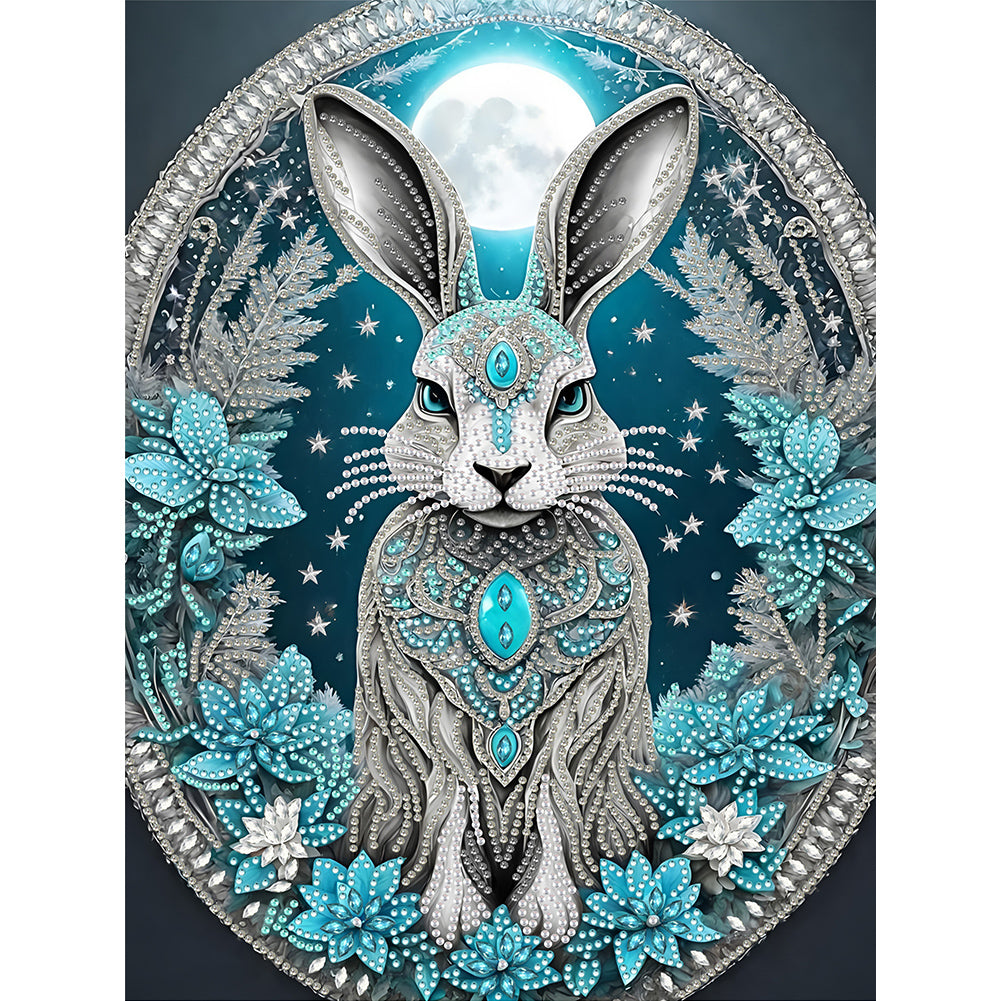 Blue Fantasy Bunny - Special Shaped Drill Diamond Painting 30*40CM
