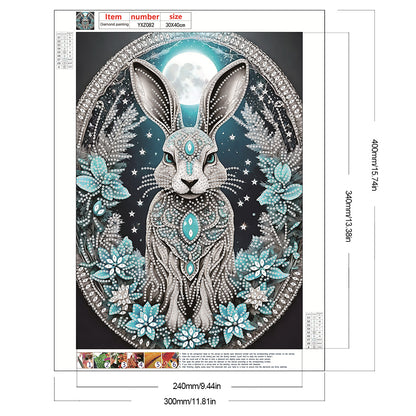 Blue Fantasy Bunny - Special Shaped Drill Diamond Painting 30*40CM
