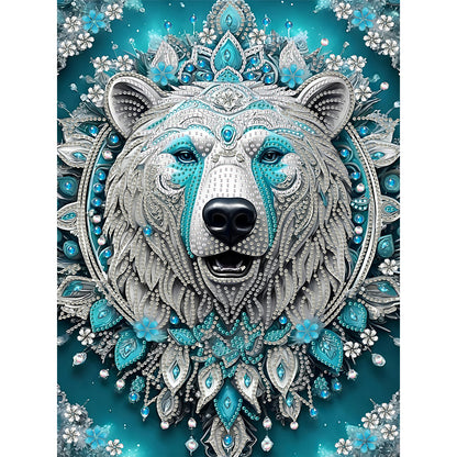 Blue Fantasy Bear - Special Shaped Drill Diamond Painting 30*40CM