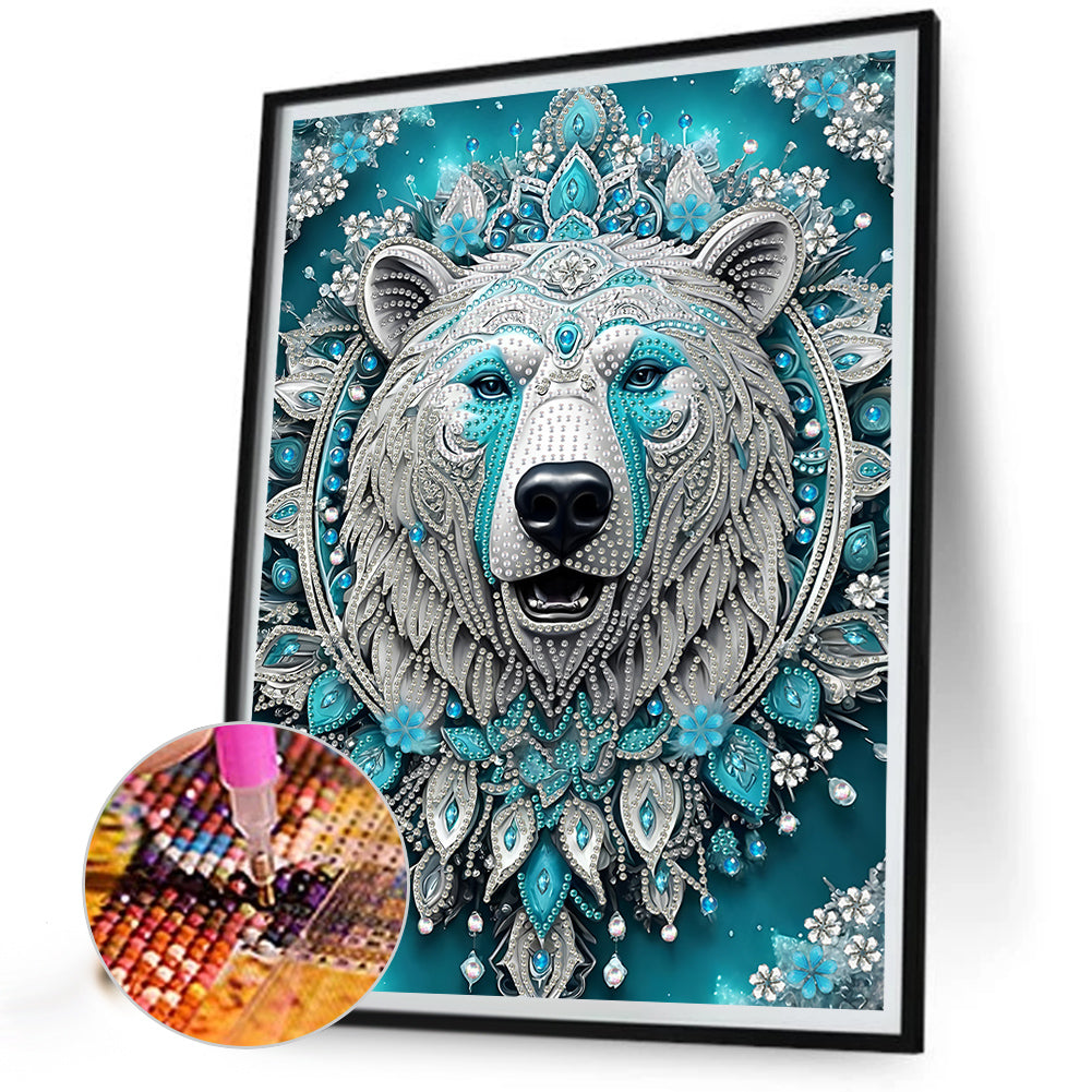 Blue Fantasy Bear - Special Shaped Drill Diamond Painting 30*40CM
