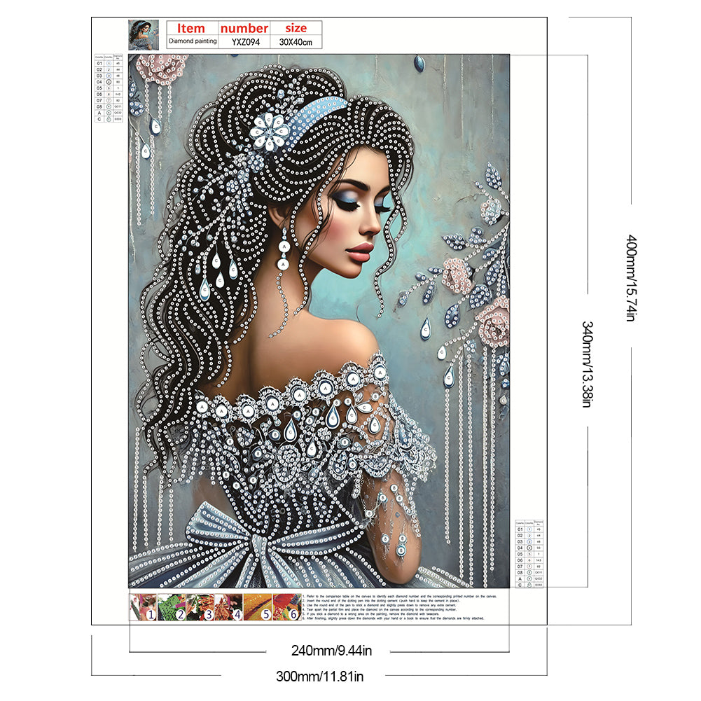 Elegant And Luxurious Woman - Special Shaped Drill Diamond Painting 30*40CM