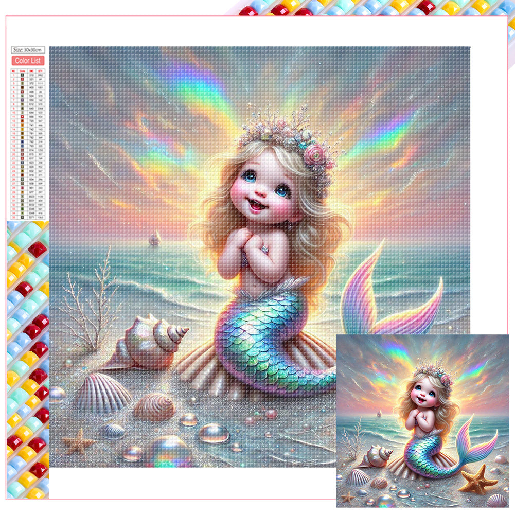 Mermaid - Full Square Drill Diamond Painting 30*30CM