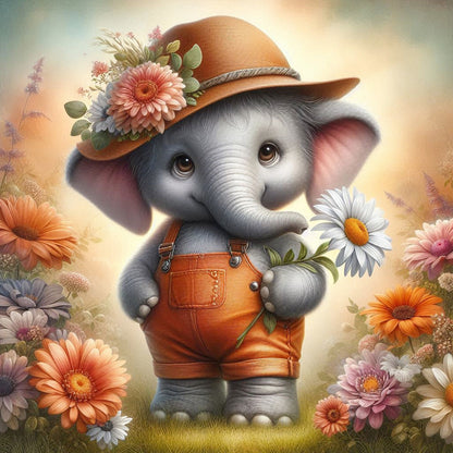 Elephant'S Garden - Full Square Drill Diamond Painting 30*30CM