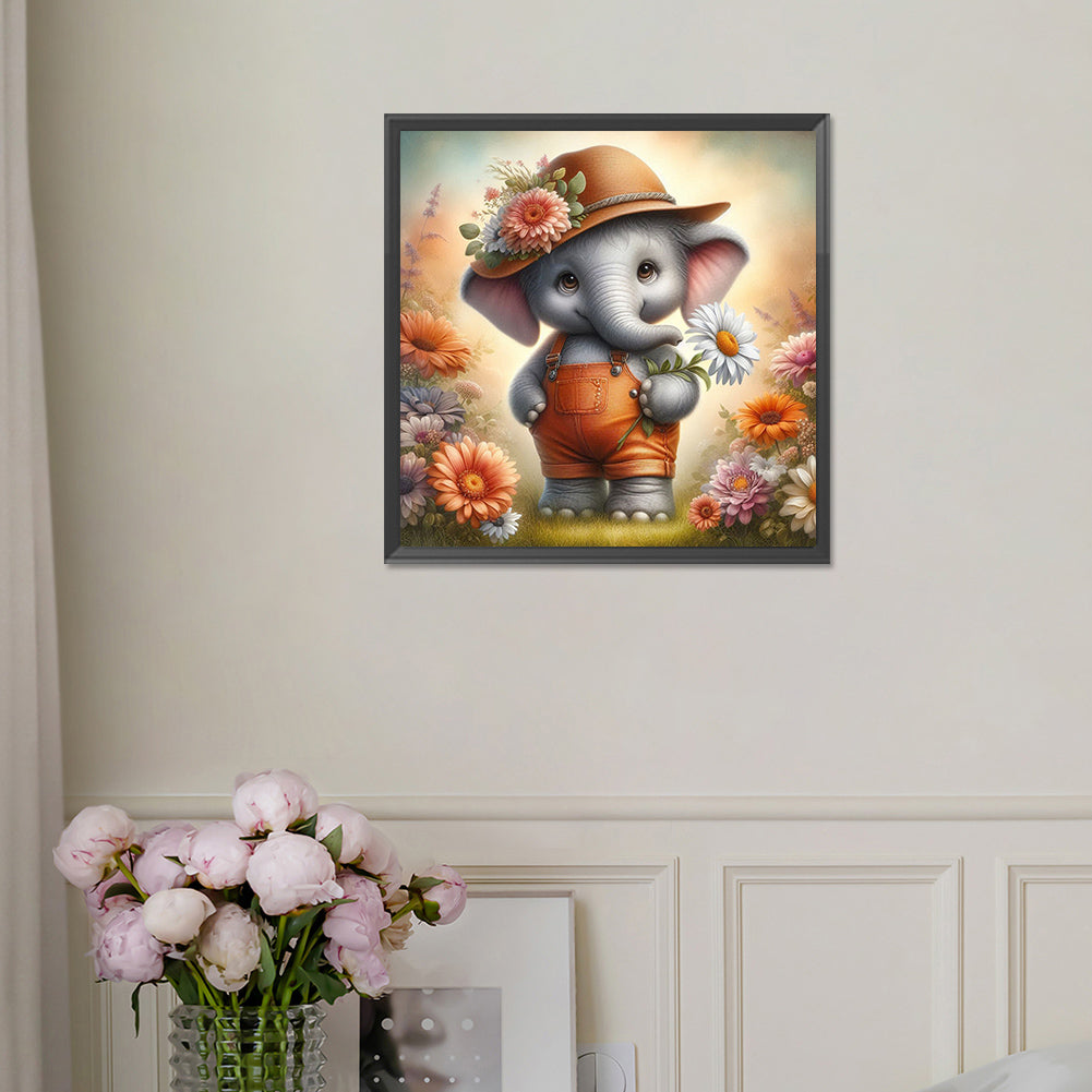 Elephant'S Garden - Full Square Drill Diamond Painting 30*30CM