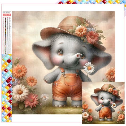 Elephant'S Garden - Full Square Drill Diamond Painting 30*30CM