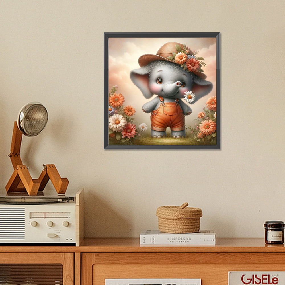 Elephant'S Garden - Full Square Drill Diamond Painting 30*30CM