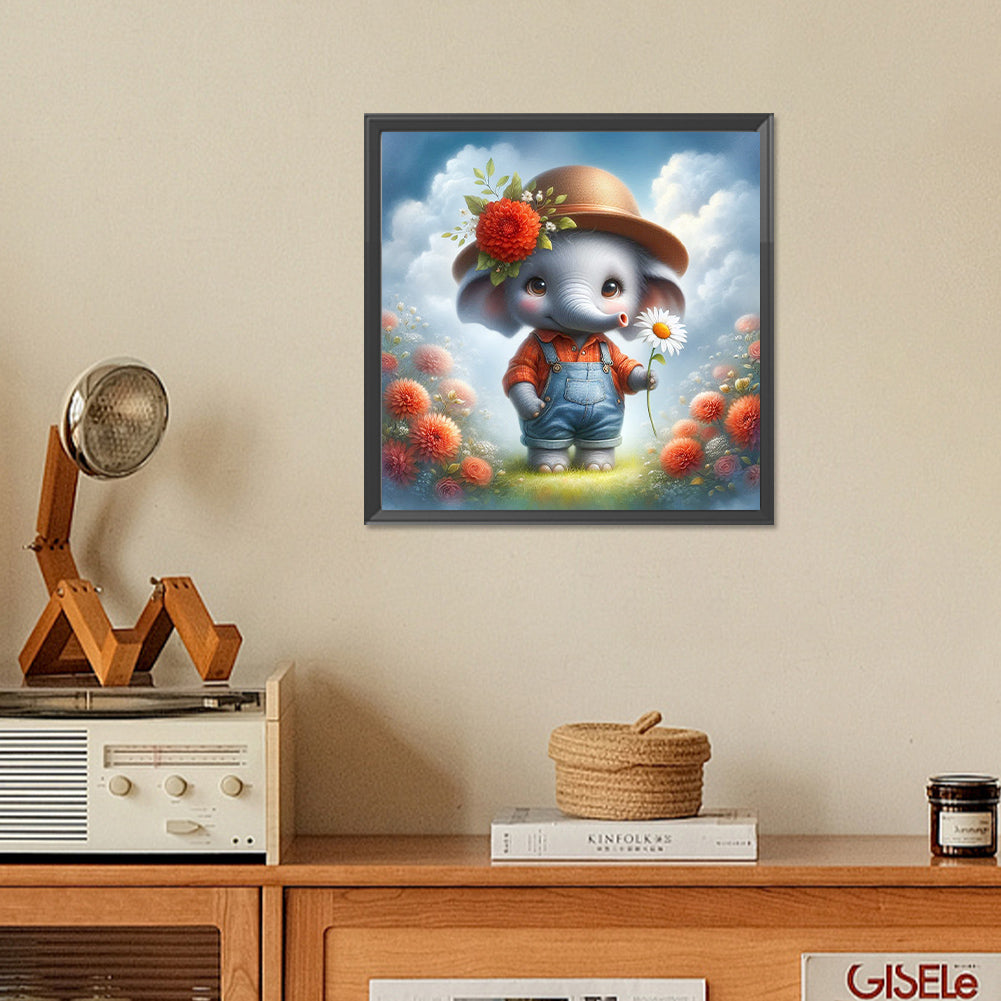 Elephant'S Garden - Full Square Drill Diamond Painting 30*30CM