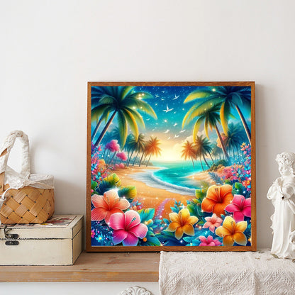 Colorful Beach - Full Round Drill Diamond Painting 30*30CM
